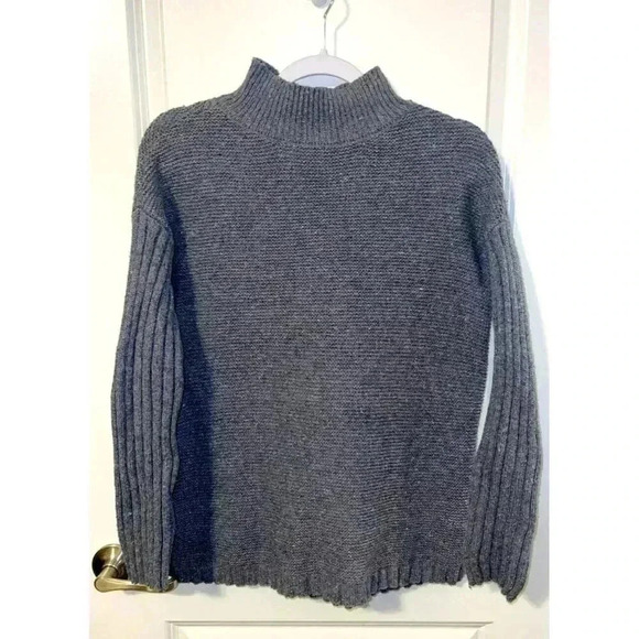 croft & barrow Sweaters - Croft & Barrow Charcoal Gray Turtleneck Ribbed Knit Long Sleeve Sweater M